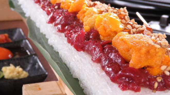 #肉寿司#野菜巻き串#熟成魚 ハッシュタグ 梅田本店